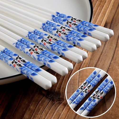 陶瓷筷子家用健康环保卫生防滑防霉易清洗耐高温精品骨瓷高档筷子